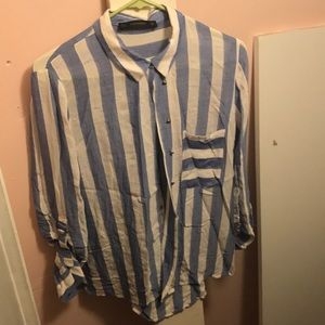 Zara light blue collared top